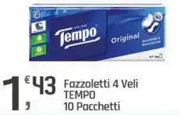 Supermercati Dok Fazzoletti 4 Veli TEMPO 10 Pacchetti offerta