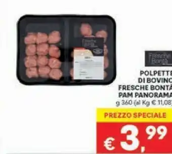Metà Pam & panorama polpette di bovino fresche bonta offerta
