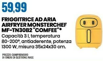 Eurospin Friggitrice ad aria airfryer monsterchef mf-tn30b2 offerta