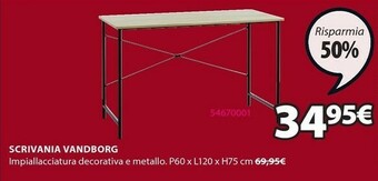 JYSK Scrivania vandborg offerta
