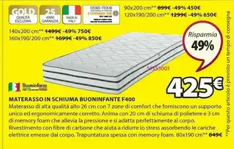 JYSK Materasso 80x190 buoninfante f400 offerta
