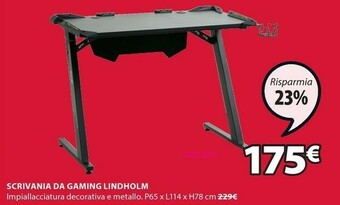 JYSK Scrivania da gaming lindholm offerta