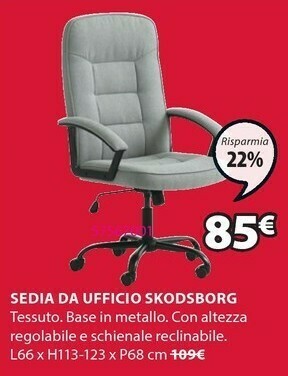 JYSK Sedia da ufficio skodsborg offerta