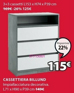 JYSK Cassettiera billund offerta