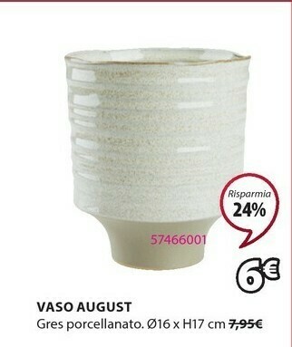 Vaso august diametro 16xh17cm sabbia