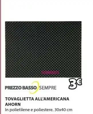 JYSK Tovaglietta americana ahorn 30x40 nero offerta