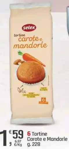 Supermercati Dok 6 Tortine Carote e Mandorle offerta