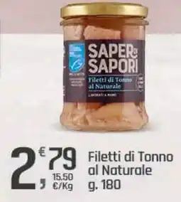Supermercati Dok SAPER SAPORI Filetti di Tonne al Naturale offerta