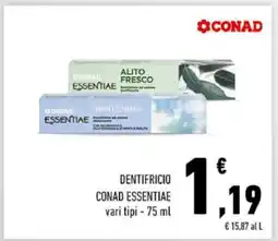 Conad Dentifricio Conad Essentiae offerta