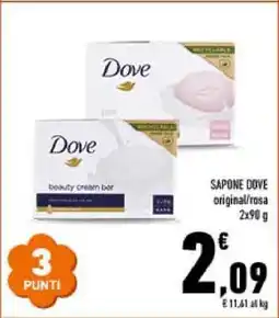 Conad SAPONE DOVE original/rosa 2x90 g offerta