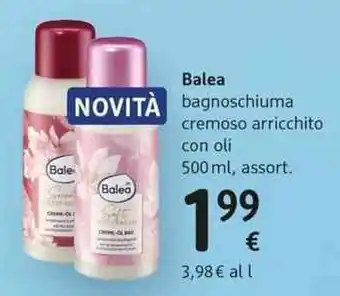 Balea bagnoschiuma cremoso arricchito con oli