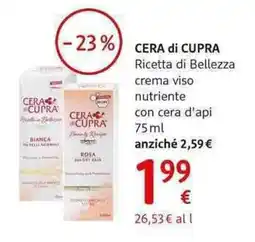 dm drogerie markt CERA di CUPRA Ricetta di Bellezza crema viso nutriente con cera d'api offerta