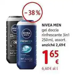 dm drogerie markt NIVEA MEN gel doccia rinfrescante 3in1 offerta