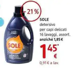 dm drogerie markt SOLE detersivo per capi delicati offerta