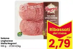 Despar Salame ungherese Stella Negroni offerta
