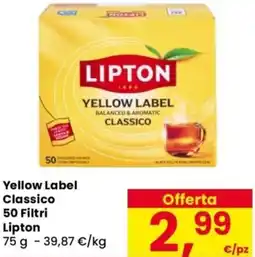 Despar Yellow Label Classico 50 Filtri Lipton offerta