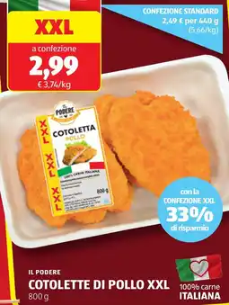 ALDI Il podere cotolette di pollo xxl offerta