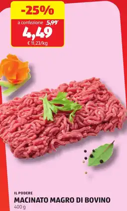 ALDI Il podere macinato magro di bovino offerta