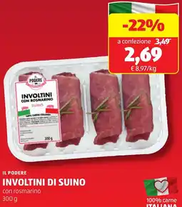 ALDI Il podere involtini di suino con rosmarino offerta