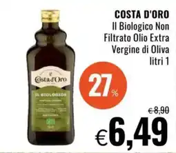 Famila COSTA D'ORO Il Biologico Non Filtrato Olio Extra Vergine di Oliva offerta