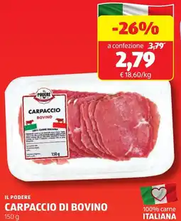 ALDI IL PODERE Carpaccio di bovino offerta
