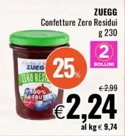 Famila ZUEGG Confetture Zero Residui offerta