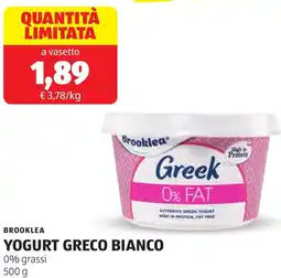 ALDI BROOKLEA yogurt greco bianco offerta