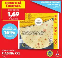 ALDI Regione che vai piadina xxl offerta