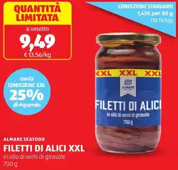 ALDI Almare seafood filetti di alici xxl offerta