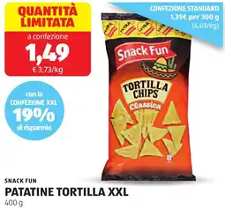 ALDI Snack fun patatine tortilla xxl offerta