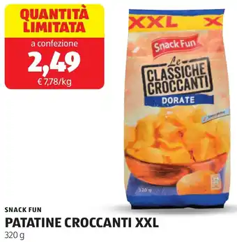 ALDI Snack fun patatine croccanti xxl offerta