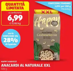 ALDI Happy harvest anacardi al naturale xxl offerta