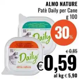 Famila ALMO NATURE Patè Daily per Cane offerta