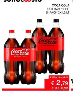 Coop COCA COLA ORIGINAL/ZERO BI-PACK 2X1,5 LT offerta