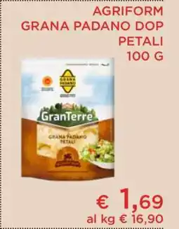 Coop AGRIFORM GRANA PADANO DOP PETALI 100 G offerta