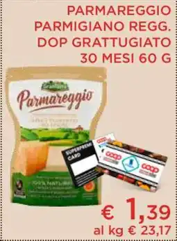 Coop PARMAREGGIO PARMIGIANO REGG. DOP GRATTUGIATO 30 MESI 60 G offerta