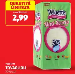 ALDI VELUETTE tovaglioli 500 pezzi offerta