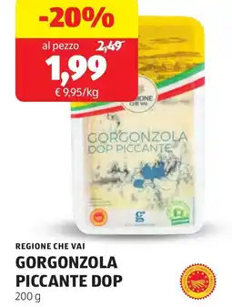 ALDI Regione che vai gorgonzola piccante DOP offerta
