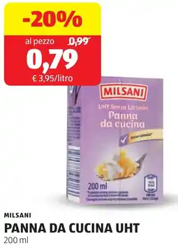 ALDI Milsani panna da cucina UHT offerta