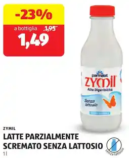 ALDI Zymil latte parzialmente scremato senza lattosio offerta