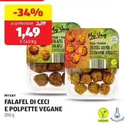 ALDI Myvay falafel di ceci e polpette vegane offerta