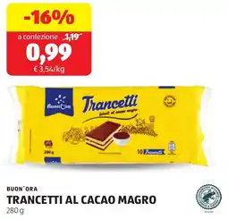 ALDI Buon'ora trancetti al cacao magro offerta