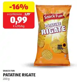 ALDI Snack fun patatine rigate offerta