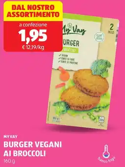 ALDI Myvay burger vegani ai broccoli offerta