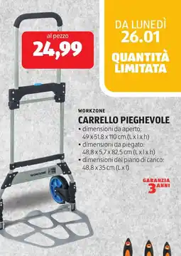ALDI Workzone carrello pieghevole offerta