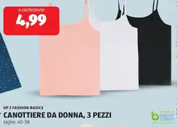 ALDI Up 2 fashion basics canottiere da donna, 3 pezzi offerta