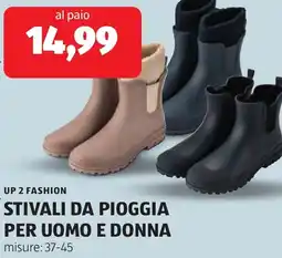 ALDI Up 2 fashion stivali da pioggia per uomo e donna offerta