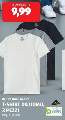 ALDI Up 2 fashion basics t-shirt da uomo, 3 pezzi offerta