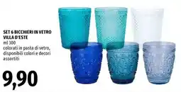 Famila Set 6 bicchieri in vetro villa d'este offerta
