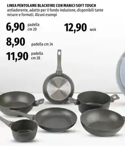 Famila Linea pentolame blackfire con manici soft touch padella 20 cm offerta
